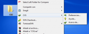 Carpeta CVS sin CVS Obtener... en TortoiseCVS