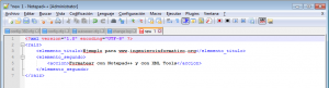 Documento XML formateado tras utilizar XML Tools