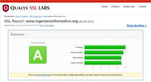 Verificación SSL del otro dominio www.ingenieroinformatico.org utilizando la herramienta online de QUALYS SSL LABS.