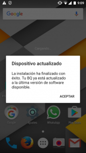 Dispositivo actualizado.